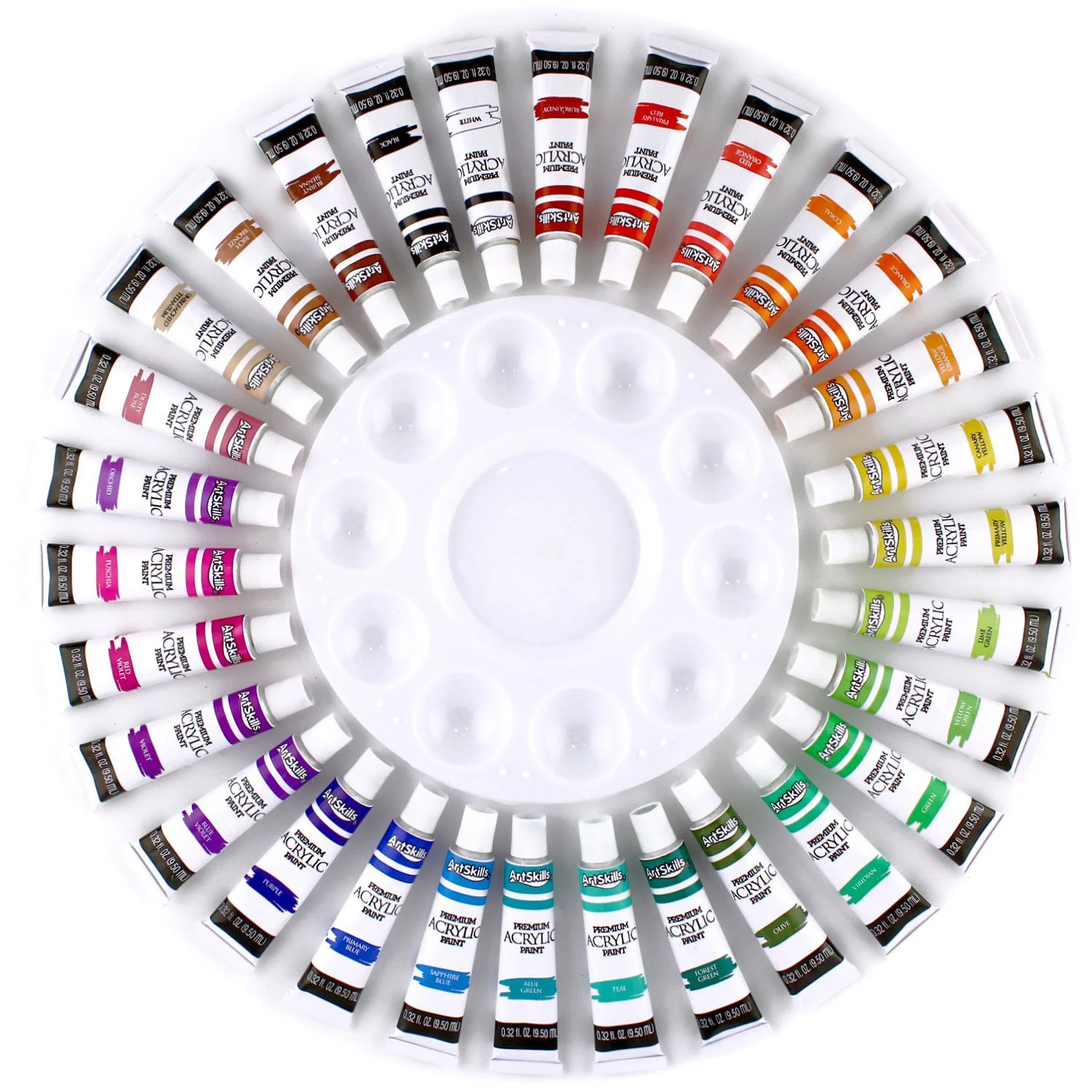 ArtSkills 30-Piece Premium Acrylic Paint Set with Paint Palette - Image 3