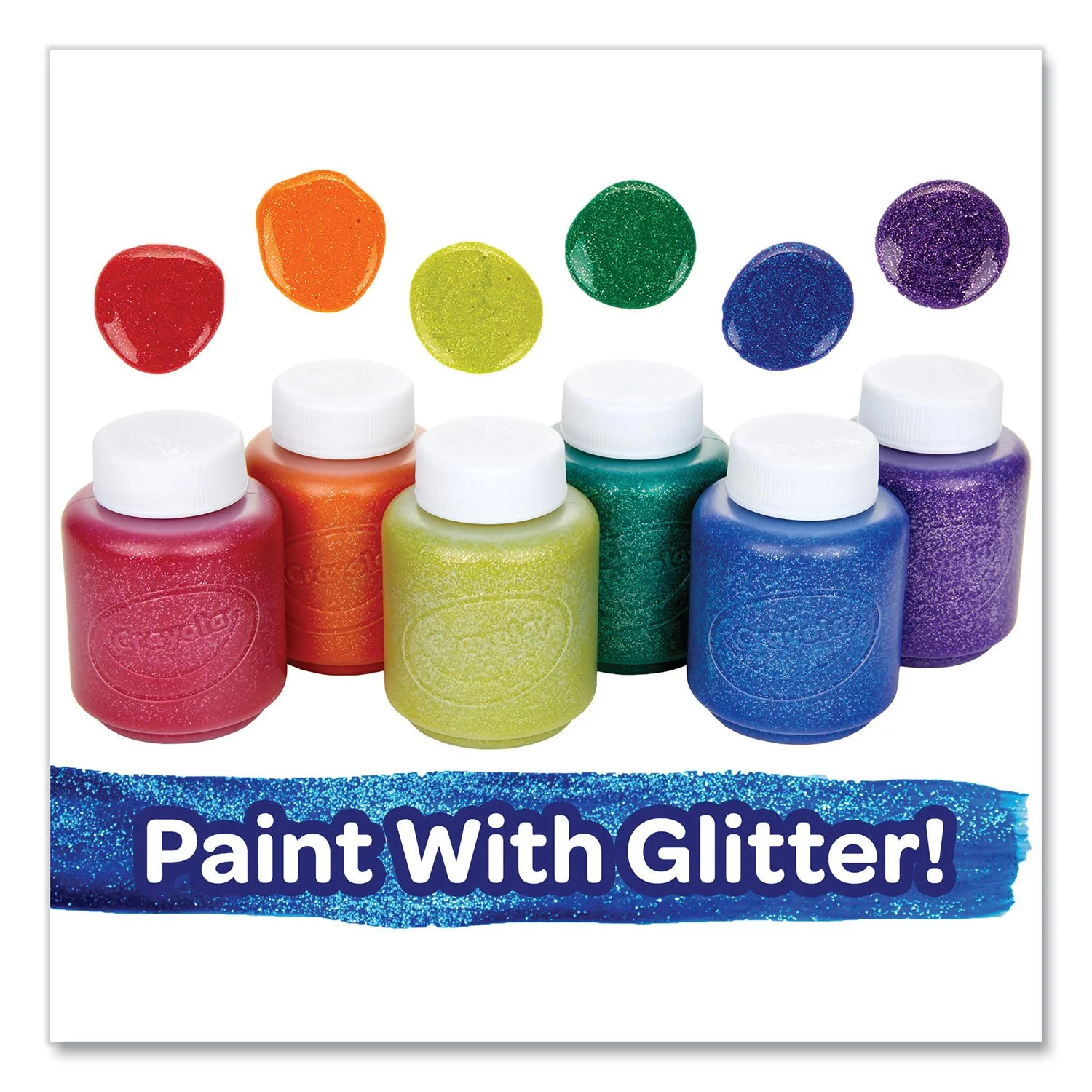 Crayola Washable Paint, Assorted Classic Colors, 2 oz Bottle, 6/Pack - Image 4