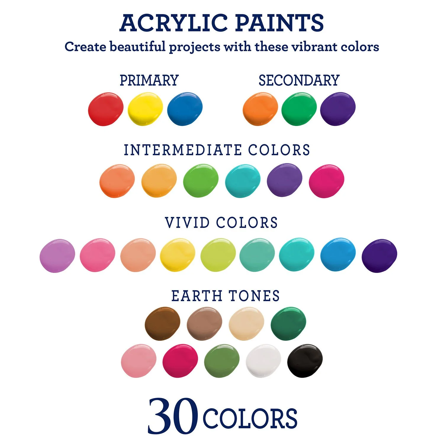 ArtSkills 30-Piece Premium Acrylic Paint Set with Paint Palette - Image 4