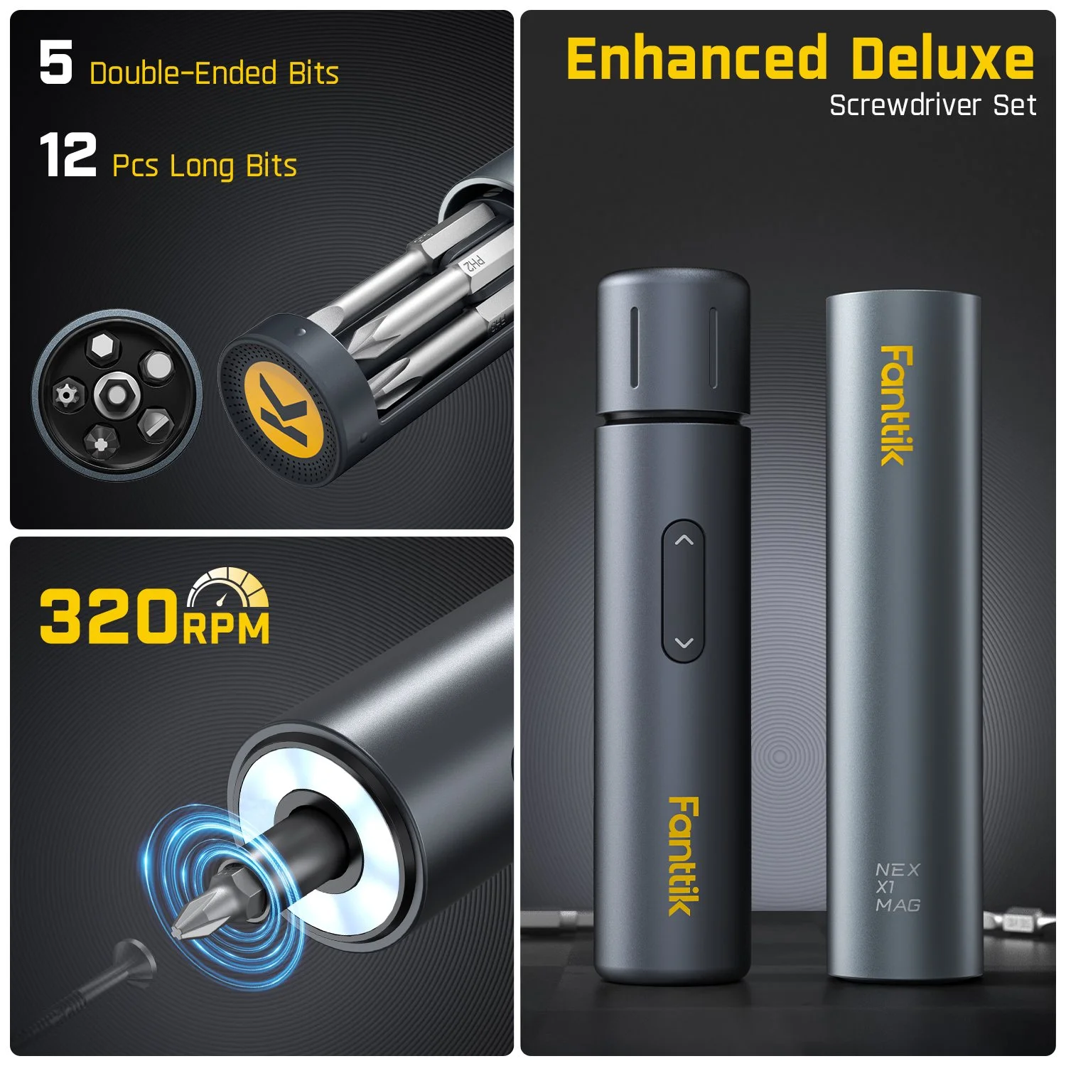 Fanttik Deluxe Cordless Screwdriver bundle for Furniture, 10 Piece - Image 3