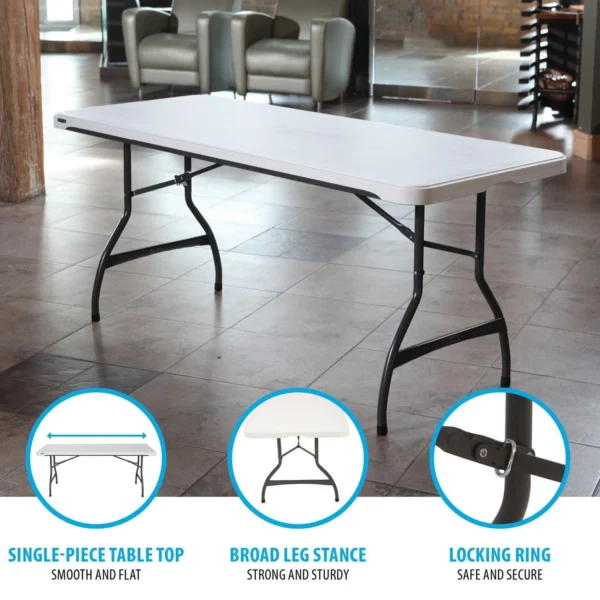 Lifetime 6′ Commercial Grade Stacking Folding Table, Assorted Colors ...